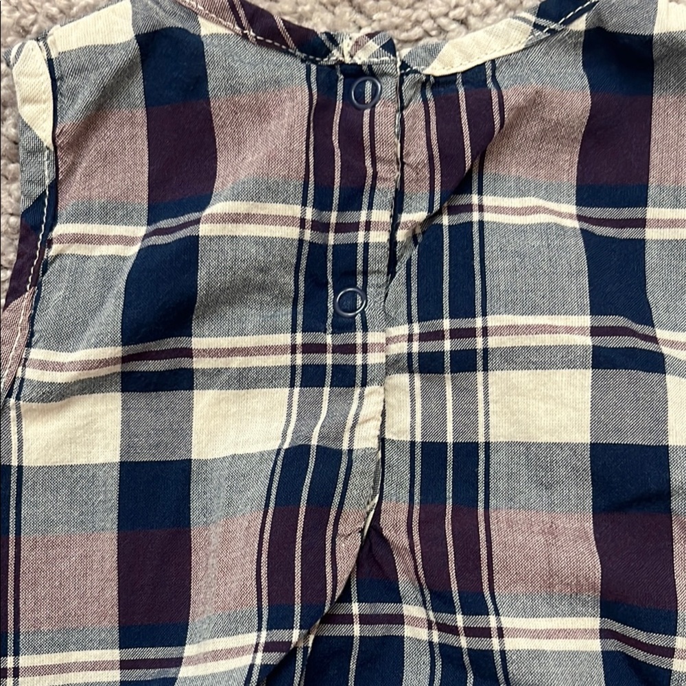 J. Crew Blue and White Onesie with Classic Tartan Pattern - Picture 4 of 4